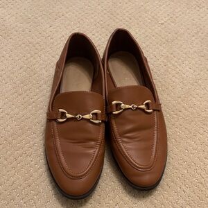 LOFT Tan Loafers with Gold Accent